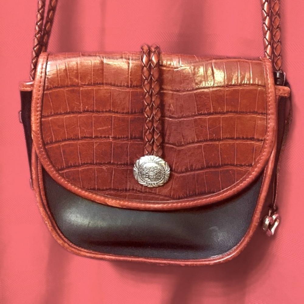 Brighton Leather Crossbody with Silver Accents